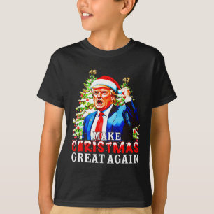 Santa Trump 45-47 Weihnachten Pajamas Make Christm T-Shirt