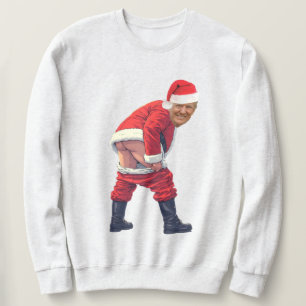 Santa Trump Baue Die Mauer Lustiger politischer S Sweatshirt