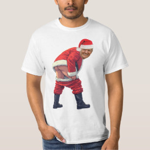 Santa Trump baut die Mauer  Lustige Politik T-Shirt