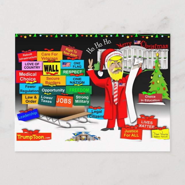 Santa Trump Feiertagspostkarte (Vorderseite)