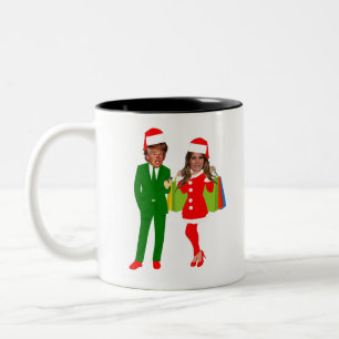 Santa trump melania zweifarbige tasse