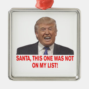 Santa, Trump stand nicht auf meiner Liste! Silbernes Ornament