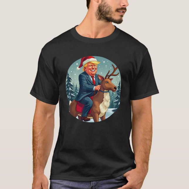 Santa Trump T-Shirt Xmas Donald Apparel Funny Chri (Vorderseite)