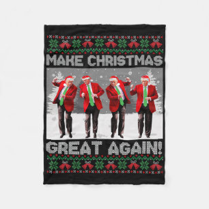 Santa Trump Tanz Mach Weihnachten wieder großartig Fleecedecke