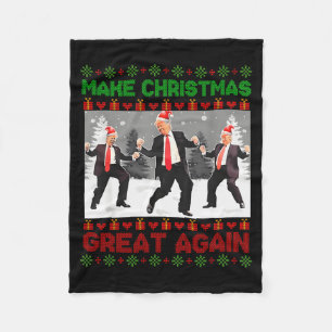 Santa Trump Tanz Mach Weihnachten wieder großartig Fleecedecke