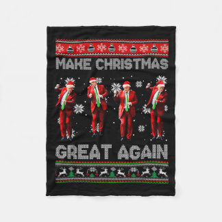 Santa Trump Tanz Mach Weihnachten wieder großartig Fleecedecke