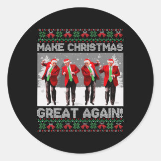 Santa Trump Tanz Mach Weihnachten wieder großartig Runder Aufkleber