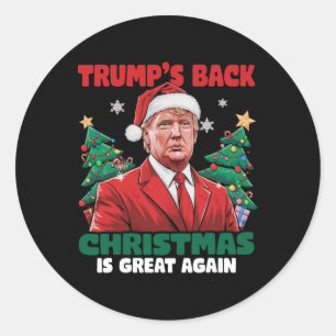 Santa Trump-Tanz macht Weihnachten wieder großarti Runder Aufkleber