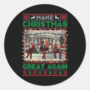Santa Trump-Tanz macht Weihnachten wieder großarti Runder Aufkleber