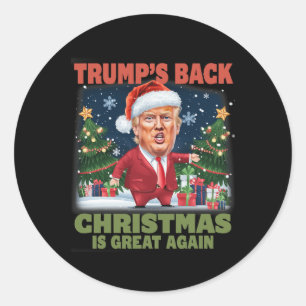 Santa Trump-Tanz macht Weihnachten wieder großarti Runder Aufkleber