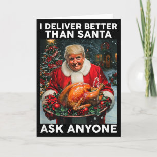 Santa Trump Truthahn Weihnachten Lustige Feier Karte