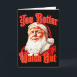 Santa Trump Vintage You Better Watch Out Zweiseiti Karte<br><div class="desc">Santa Trump Vintage You Better Watch Out Zweiseitig</div>