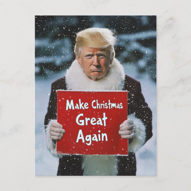 Santa Trump: "Weihnachten wieder großartig machen" Postkarte (Vorderseite)