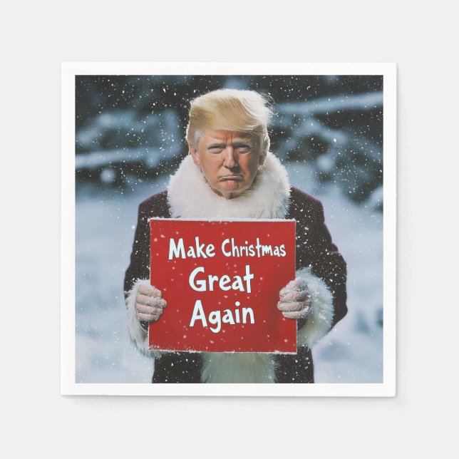 Santa Trump: "Weihnachten wieder großartig machen" Serviette (Vorderseite)