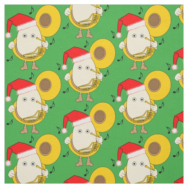 Santa Tuba Player Egghead Stoff (Muster)