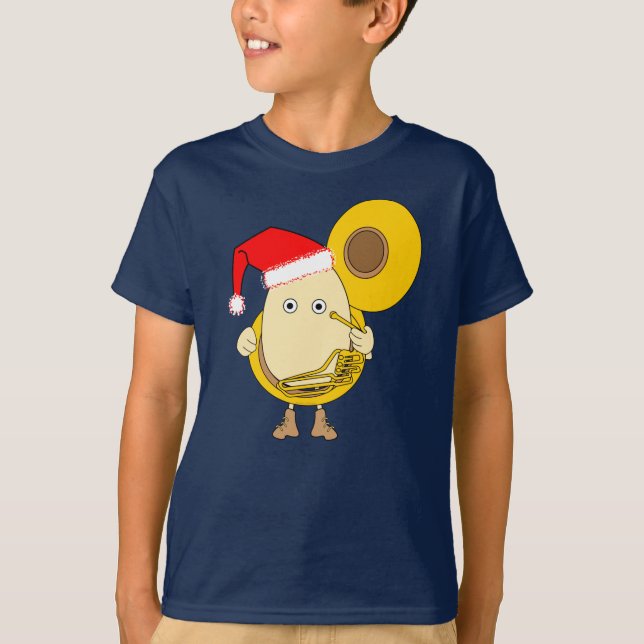 Santa Tuba Player Egghead T-Shirt (Vorderseite)