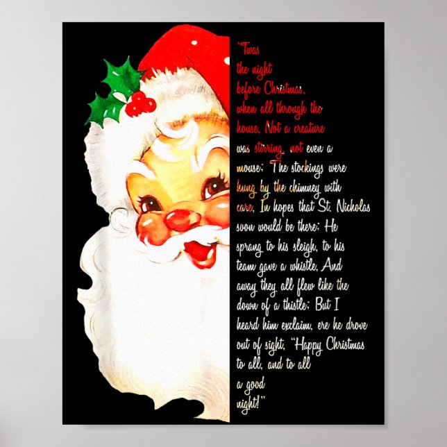 Santa Twas The Night Before Christmas Matching Paj Poster (Vorne)