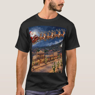 Santa über Old Pueblo A Mountain Weihnachts-T-Shir T-Shirt
