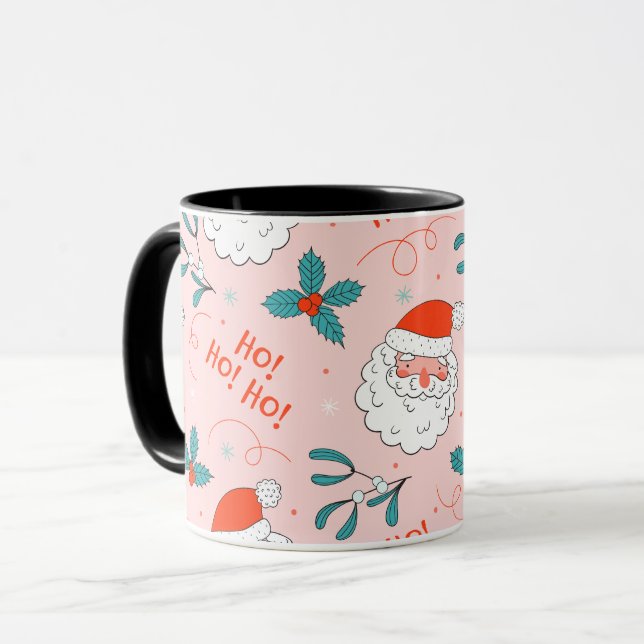 Santa überall drucken Joful Greetings Collection Tasse (Vorderseite Links)