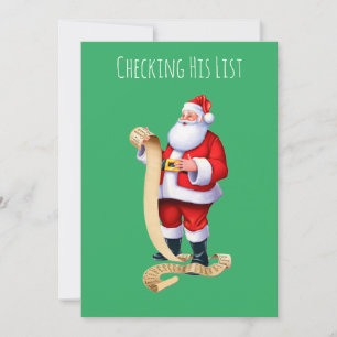 Santa überprüft seine Liste Feiertagskarte