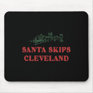 Santa überspringt Cleveland Santa Rentiere Xmas We Mousepad
