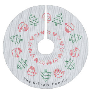 Santa Ugly Christmas Sweater Polyester Weihnachtsbaumdecke