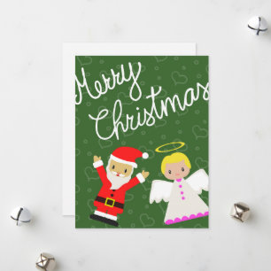 Santa und Angel wünschen Ihnen frohe Weihnachten