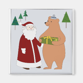 Santa und Bär Magnet