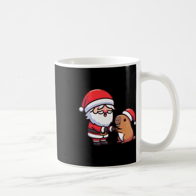 Santa und Capybara Hochglanzjunge Christ Kaffeetasse (Rechts)