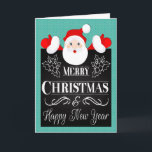 Santa und Chalkboard mit Holly zu Weihnachten<br><div class="desc">Bezaubernder Cartoon Santa Claus mit Chalkboard,  das frohe Weihnachten und glückliches Neues Jahr mit Heiligen hat. Wirklich niedliches Design für die Weihnachtszeit. Design © 2015 Julia Bryant.</div>