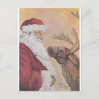 Santa und Comet Feiertagspostkarte