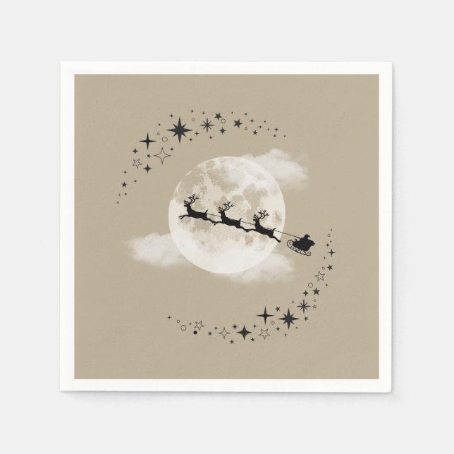 Santa und der Mond Servietten (Vorderseite)