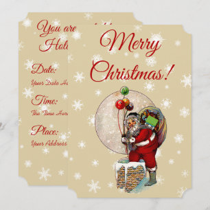 Santa und die enge Schornstein-Weihnachtseinladung Einladung