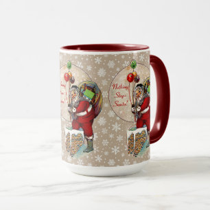 Santa und die schmale Schornstein-Keramik-Tasse Tasse