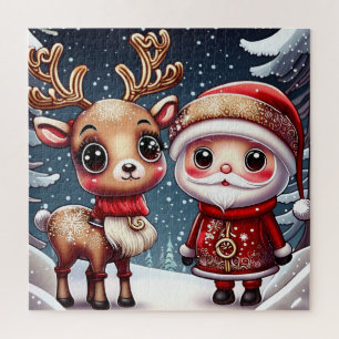 Santa und ein Rentier Puzzle
