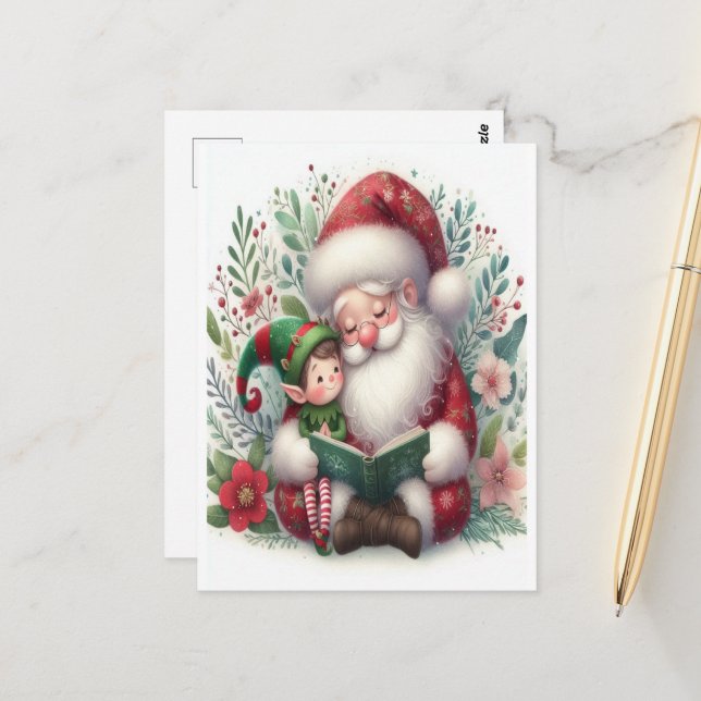 Santa und Elf 3 Postkarte (Vorderseite/Rückseite Beispiel)