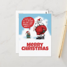 Santa und Elf Funny Cartoon