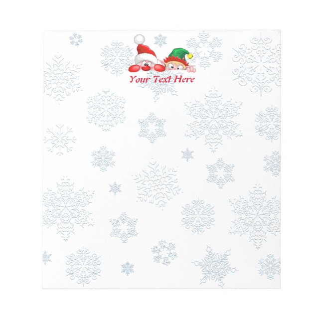 Santa und Elf Niedliche und lustige Charaktere Pek Notizblock (Vorderseite)