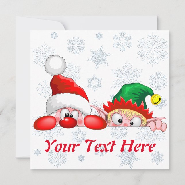 Santa und Elf Niedliche und lustige Charaktere pin (Vorderseite)