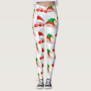 Santa und Elf Niedliche und lustige Charaktere pin Leggings