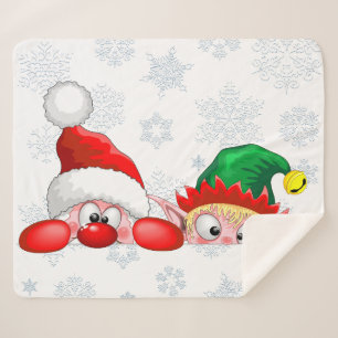 Santa und Elf Niedliche und lustige Charaktere pin Sherpadecke