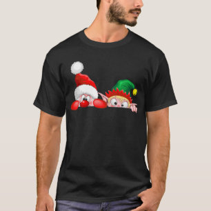 Santa und Elf Niedliche und lustige Charaktere pin T-Shirt