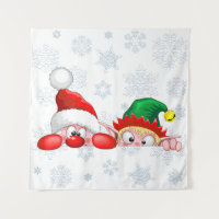 Santa und Elf Niedliche und lustige Charaktere pin