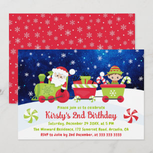 Santa und Freunde Weihnachtszug Kindergeburtstag Einladung