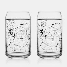 Santa und Hirsch-Sodaglas