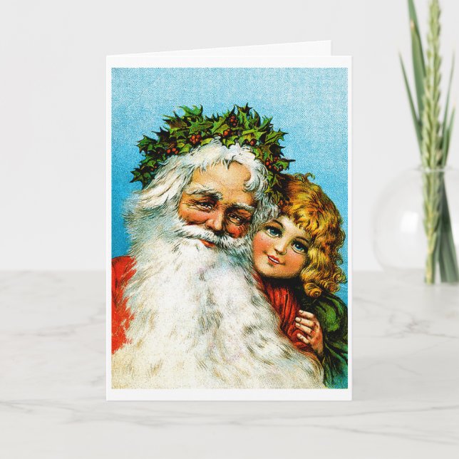 Santa und ich feiertagskarte (Vorderseite)