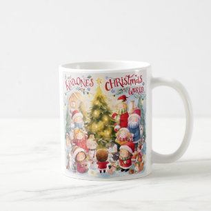 Santa und Kinder am Weihnachtsbaum Cute Kaffeetasse