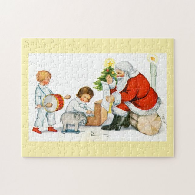 Santa und Kinder Puzzle (Horizontal)