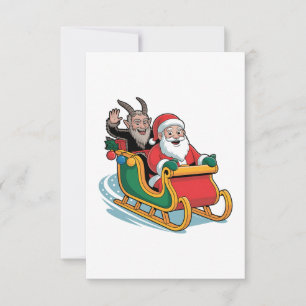 Santa und Krampus Böse Dunkle Weihnachten Horror X Dankeskarte