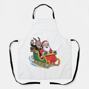 Santa und Krampus Böse Dunkle Weihnachten Horror X Schürze